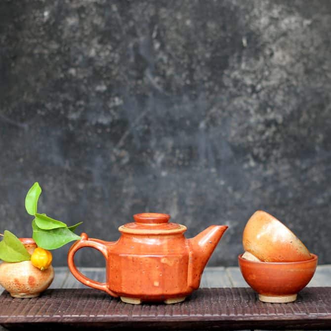 green tea gift set clay&wood studio